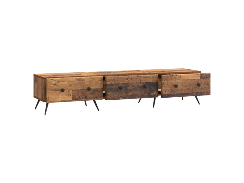  Meuble tv - banc tv - meuble de rangement bois ancien 147 x 34,5 x 30 cm bois d'ingénierie  - Conforama E
