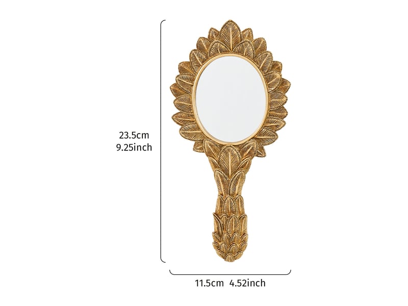  Miroir suspendu en résine avec motif de feuilles – miroir en relief de style européen – décoration bohème pour salon ou bureau – 23,5 x 11,5 cm  - Conforama B