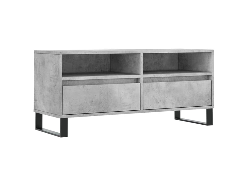  Meuble tv - banc tv - meuble de rangement gris béton 100x34,5x44,5 cm bois d'ingénierie  - Conforama A