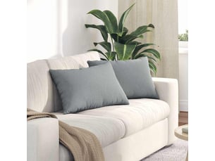 Lot de 2 coussins de canapé, coussins décoratifs tissu gris clair 60 x 40 cm cf58844