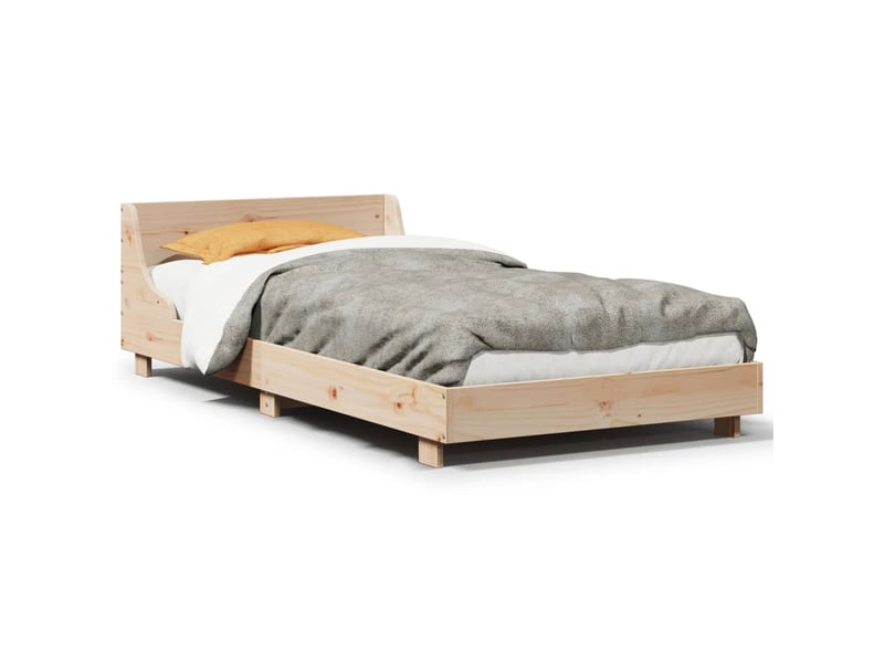  Lit simple- lit adulte -  cadre de lit sans matelas 90x190 cm bois de pin massif  - Conforama A