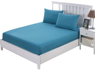 Drap housse 160x200cm avec bonnet 30cm – lac bleu