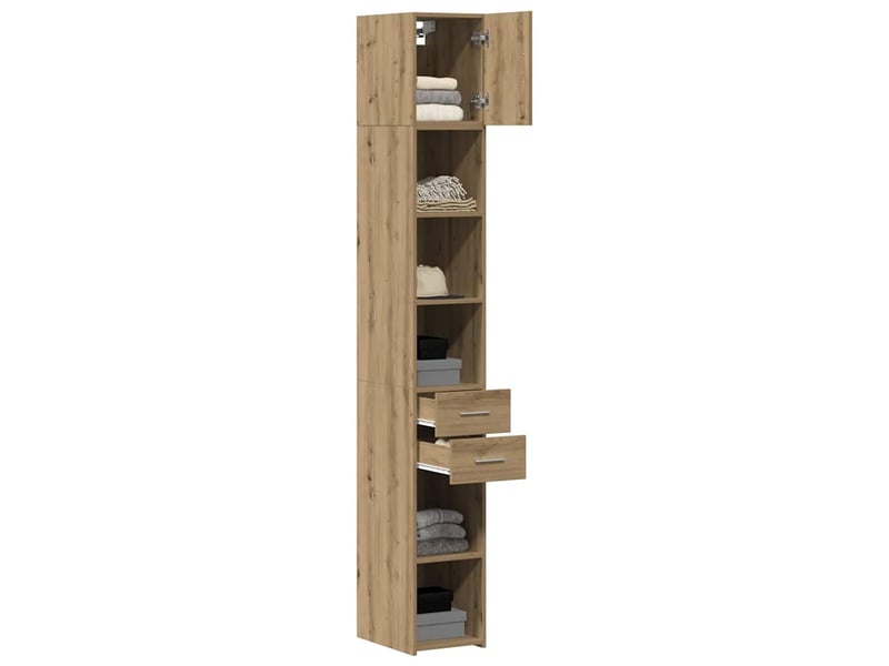  Meuble de rangement | armoire de rangement 2 pc chêne artisanal 30 x 42,5 x 225 cm  - Conforama C