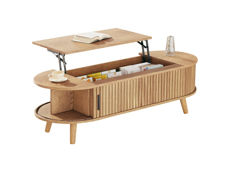 Table basse de salon, avec rangement, 120 x 50 x 39,5 cm, en bois, pour salon, pour maison et appartement, pour usage quotidien - Conforama D