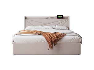 Lit avec rangement 160x200 cm <strong>PHOEBE CAT</strong>  <strong></strong> coloris beige