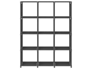 Étagère d'affichage 12 cubes gris 103x30x141 cm tissu