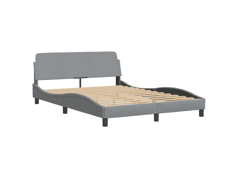  Lit avec matelas hvar gris clair 120x200 cm tissu  - Conforama D