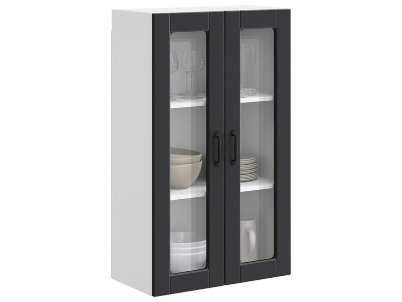  Meuble mural de cuisine, cabinet en verre mural noir 60x31x100cm shl973  - Conforama C