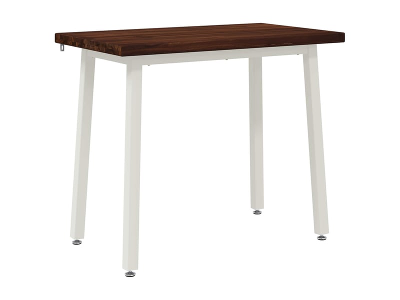 Table à manger moderne 90x55x75 cm bois d'acacia massif marron foncé et blanc shl17861 - Conforama A