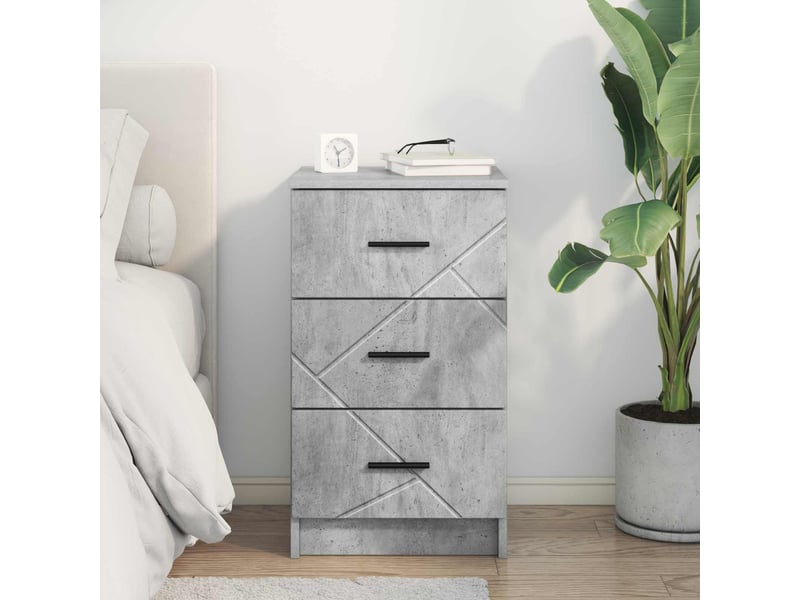 Table de chevet - cabinet de chevet - table de nuit gris béton 38 x 38 x 66 cm bois d'ingénierie - Conforama C