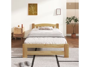 Lit simple 90x200 cm coloris naturel