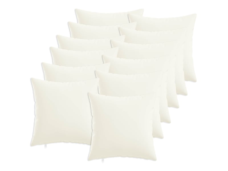  Lot de 12 coussins avec oreiller, coussins décoratifs heerlen blanc tissu cf50086  - Conforama B