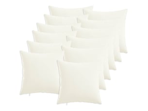 Lot de 12 coussins avec oreiller, coussins décoratifs heerlen blanc tissu cf50086