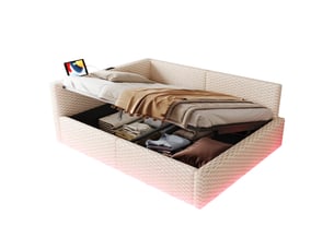 Lit coffre 140x200 cm HAUSS SPOLE coloris beige