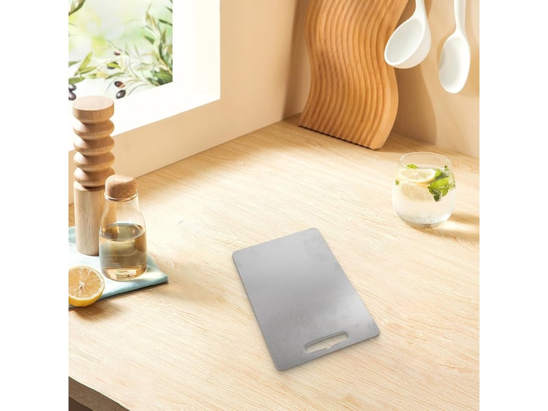 Planche à découper en acier inoxydable 60 x 40 cm double face 1 mm chicfurn - Conforama E