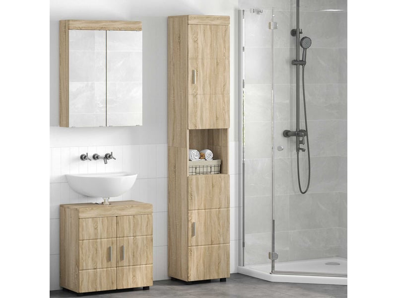 Ensemble d'armoire de salle de bain tulum chêne sonoma cf62983 - Conforama B