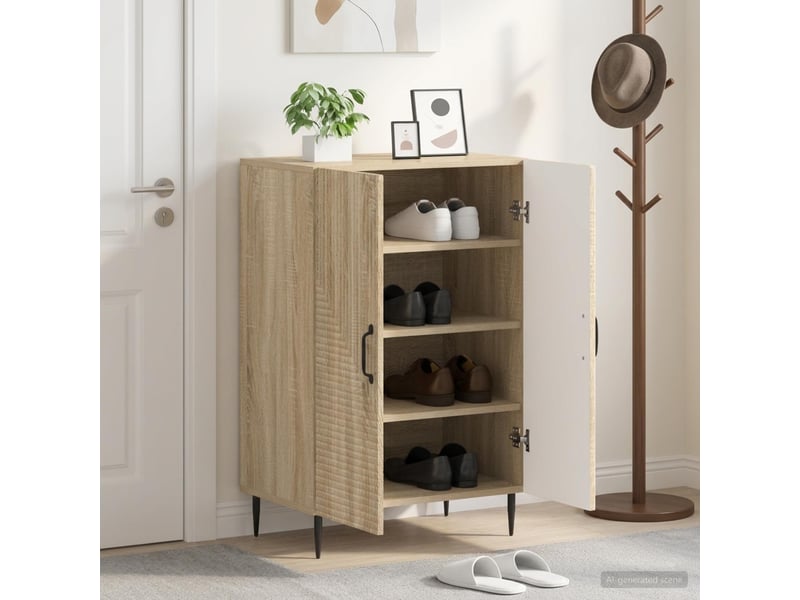  Meuble à chaussures, armoire à chaussures haarlem 59,5x39,5x89,5 cm chêne sonoma  - Conforama B