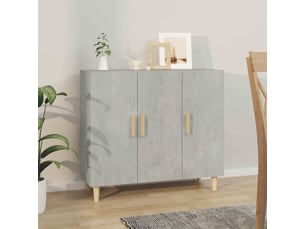 Buffet - bahut - meuble de rangement gris béton 90x34x80 cm bois d'ingénierie