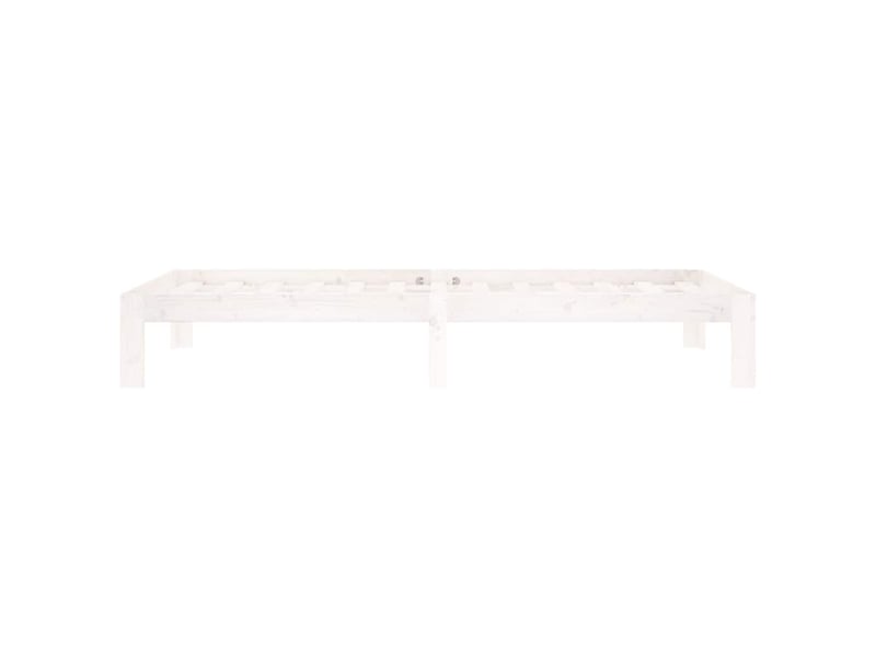  Lit simple- lit adulte -  cadre de lit sans matelas blanc bois de pin massif 90x200 cm  - Conforama D