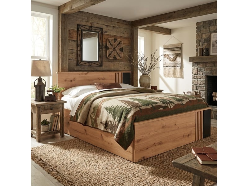  Lit double 160x200 en bois vabres  - Conforama B