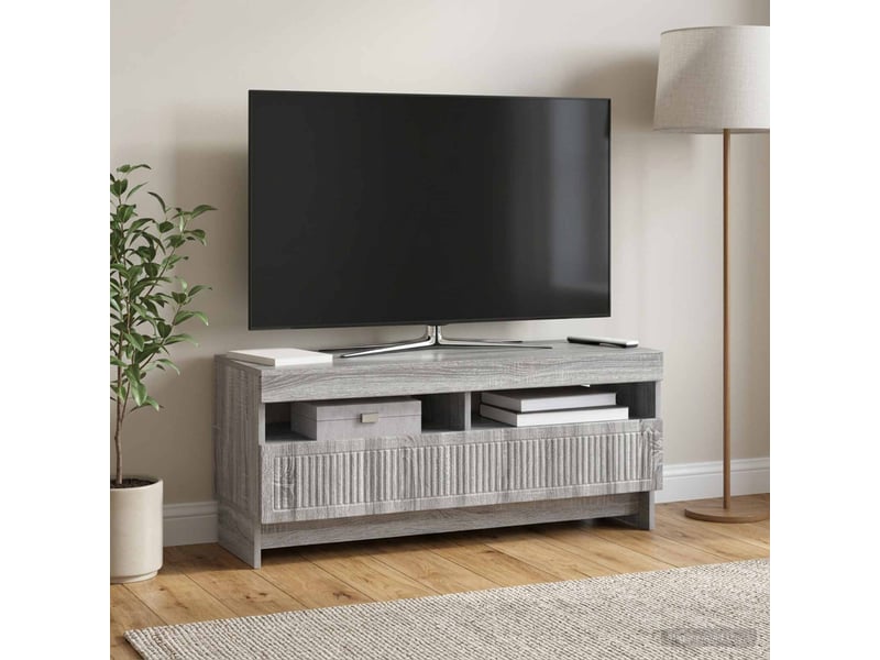  Meuble tv - banc tv - meuble de rangement led sonoma gris bois d'ingénierie  - Conforama D