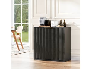 Buffet 2 porte(s)  0 tiroir(s) <strong>TCQPZ</strong> <strong></strong> - 80 cm coloris noir 