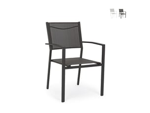 Chaise de jardin empilable avec accoudoirs bizzotto hilde - anthracite