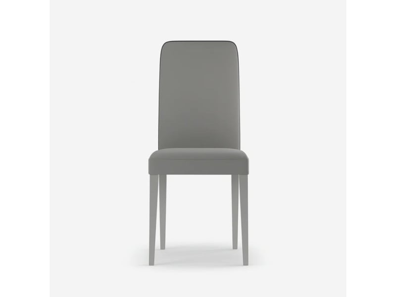  Lot de 2 chaises de salle à manger rembourrées en similicuir alina - gris  - Conforama E