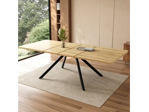 Table à manger extensible 160200240x90x74,5 cm 6 à 10 personnes chêne clair