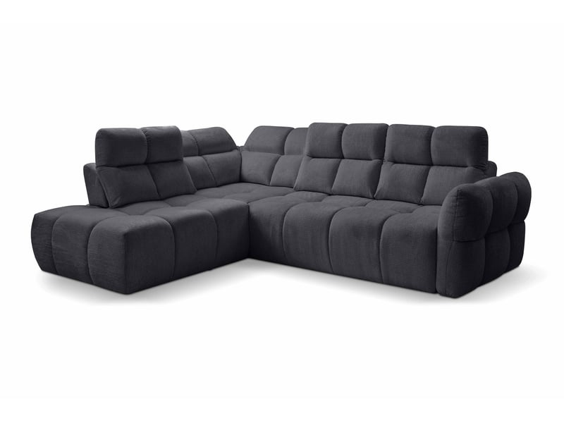 Canapé d'angle gris fixe 4 places - Conforama C