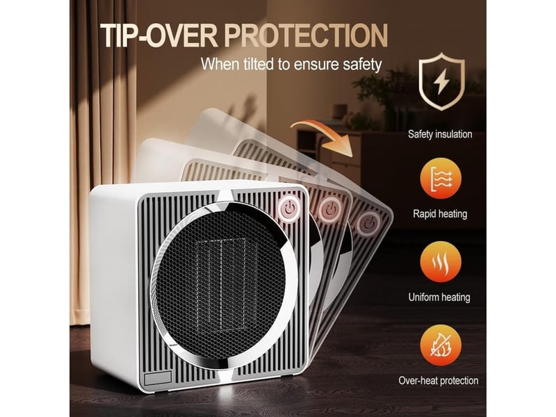  Chauffage électrique - petit chauffage électrique portable - élément chauffant en céramique ptc - norme britannique - blanc - 500 watts YSK0005440LY - Conforama C