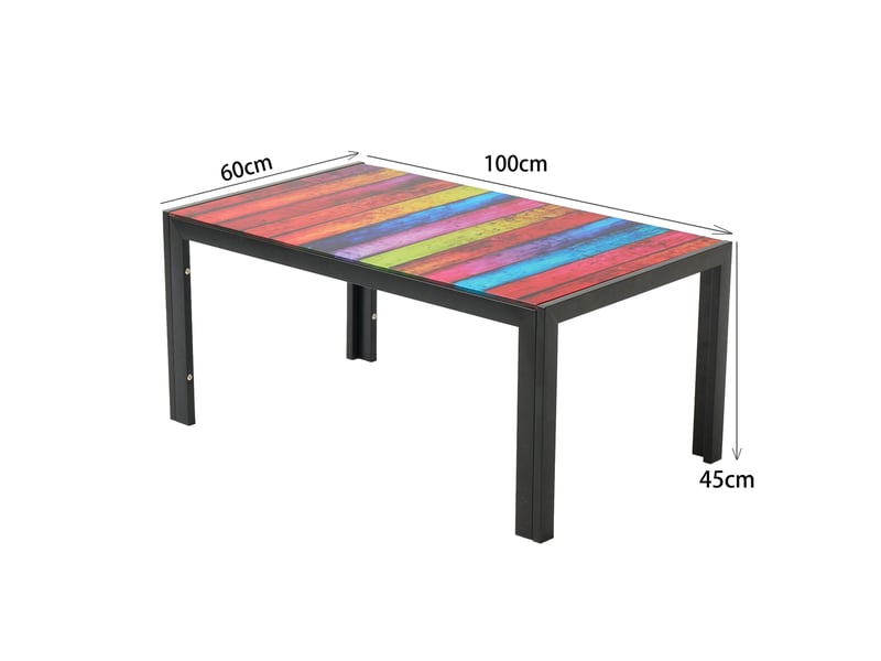  Table basse en verre trempé – structure en métal noir – 100 x 60 x 45 cm  - Conforama D