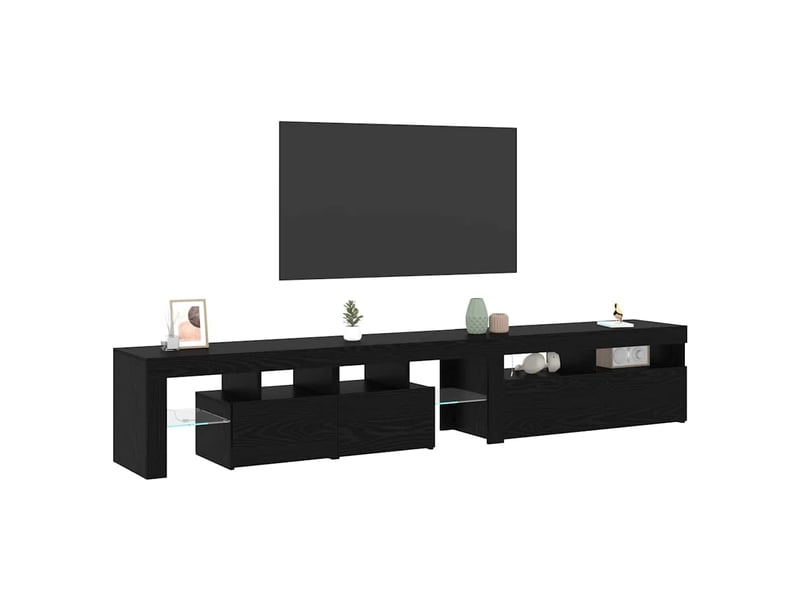  Meuble tv - banc tv - meuble de rangement 2 pcs chêne noir bois d'ingénierie  - Conforama C