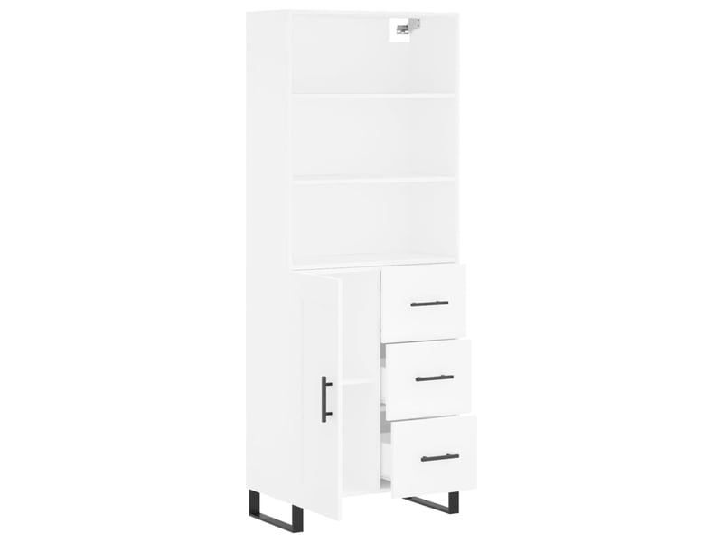  Buffet haut - bahut - meuble de rangement blanc 69,5x34x180 cm bois d'ingénierie  - Conforama D