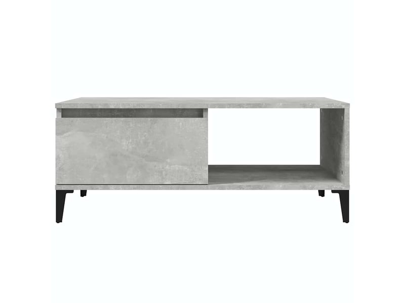  Table basse, table d'appoint, table de salon gris béton 90x50x36,5 cm bois d'ingénierie  - Conforama E