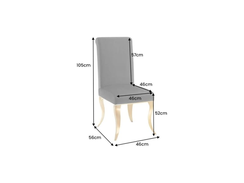  Lot de 2 chaises baroques velena en velours noir avec haut dossier et pieds dorés galbés  - Conforama C