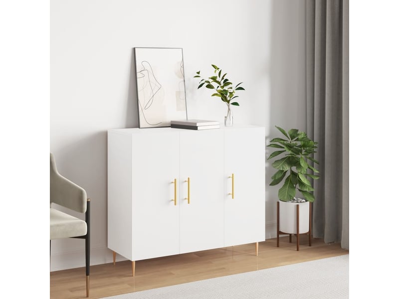  Buffet - bahut - meuble de rangement blanc 90x34x80 cm bois d'ingénierie  - Conforama B