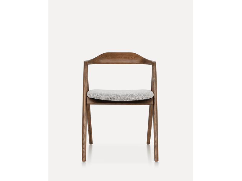  Lot de 2 chaises de salle à manger 53,5 x 58 x 74,5 cm – noyer et argile – accoudoirs intégrés  - Conforama D
