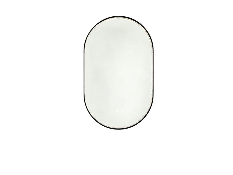  Miroir de salle de bains ovale led 50x80 cm anti-buée métal noir  - Conforama A