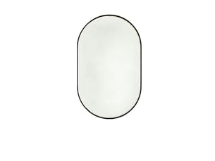 Miroir ovale de salle de bain coloris noir <strong>DESMIU</strong>  <strong></strong> - 80 cm x 50 cm