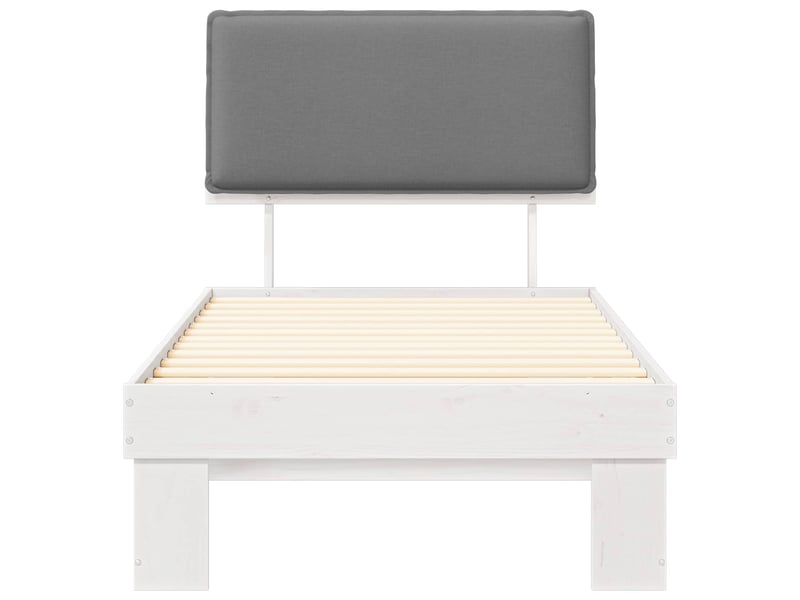 Lit simple- lit adulte - cadre de lit avec tête de lit rembourrée gris clair 90 x 190 cm - Conforama D