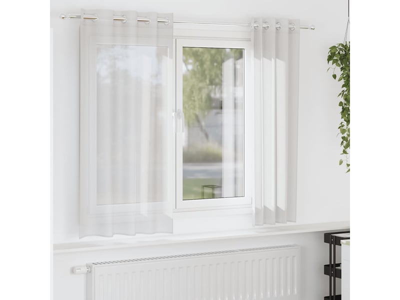 Lot de 2 rideaux en voile, voilages avec œillets blanc cf44341 - Conforama B