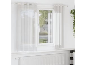 Lot de 2 rideaux en voile, voilages avec œillets blanc cf44341