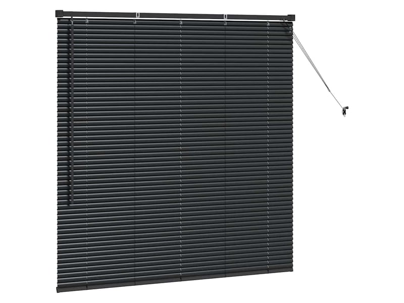 Store vénitien, store de fenêtre noir 130 x 135 cm 25 mm aluminium cf48069 - Conforama E