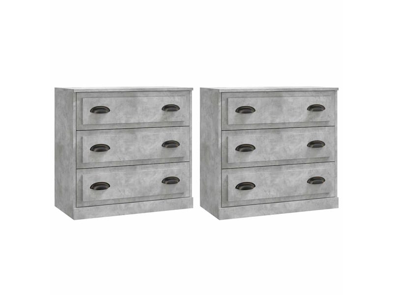  Buffets 2 pcs - bahut - meuble de rangement gris béton bois d'ingénierie  - Conforama A