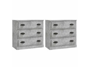 Buffets 2 pcs - bahut - meuble de rangement gris béton bois d'ingénierie