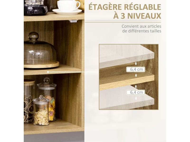  Meuble de rangement buffet 1 porte cannage dim. 80l x 39l x 70h cm - effet bois  - Conforama E