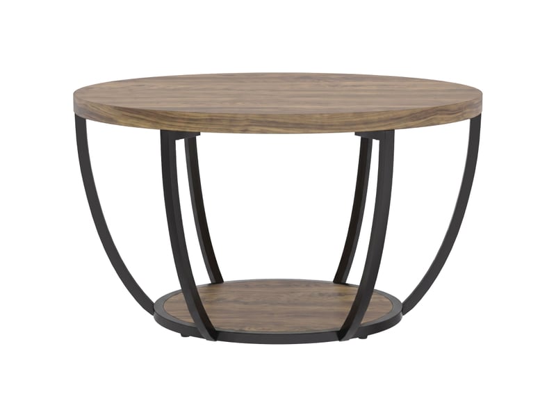  Table basse 2 niveaux, table de salon 80 x 80 x 43,8 cm, marron et noir  - Conforama A