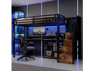 Lit mezzanine 90x200 cm <strong>COVREO </strong>  <strong></strong> coloris noir