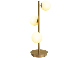 Lampe à poser dorée à 3 globes crème, douilles g9 25 w, 53 cm pour salon et table de chevet